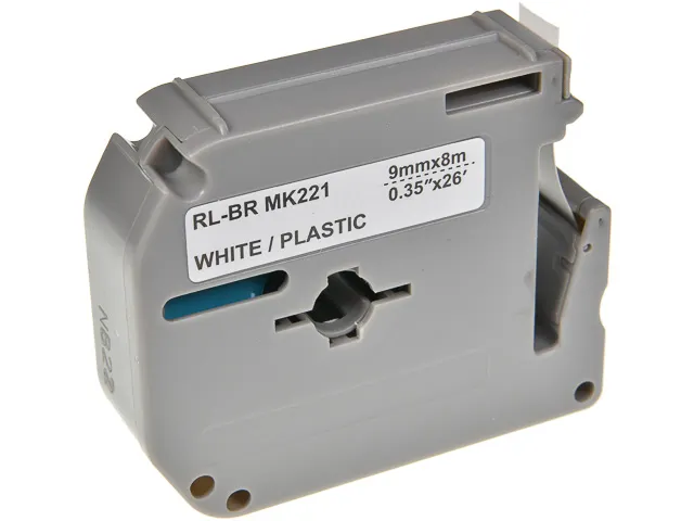 Labeltape P-touch MK221 9mmx8m zwart op wit