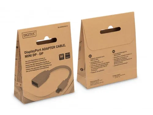 DisplayPort-adapterkabel type mini DP DP Male/Female 0,15m UHD 4K Wit