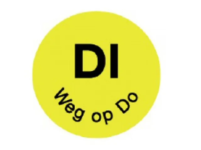 Daymark Label Dagetiket permanent 'Di weg op Do' Rol 1000 Stuks