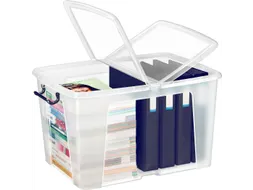 Opbergbox Transparant 65 Liter Met Gespleten Deksel