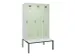 locker met bank,voor scheiding van kleding,HxBxD 2120x1200x815mm,3vak