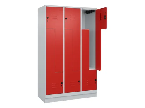 Z-garderobekast,HxBxD 1950x1200x500mm,vak B 200/400mm,draaigrendel