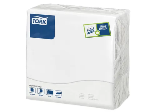 Tissue Servet 39X39Cm, 2 Lgs, 1/4 Vouw, Wit, 12X150