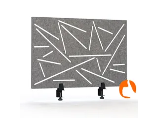 Akoestisch Bureaupaneel met patroon uitsnede 60x75cm Grijs - 1