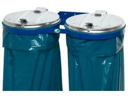 Dubbele Afvalverzamelaar Wand 800x530mm 120 Liter Blauw Staalplaat