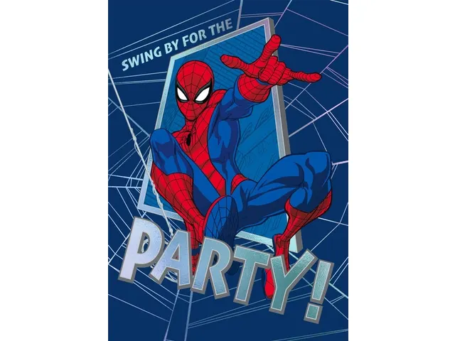 Wenskaart Hallmark uitnodiging Party Spiderman 6 stuks