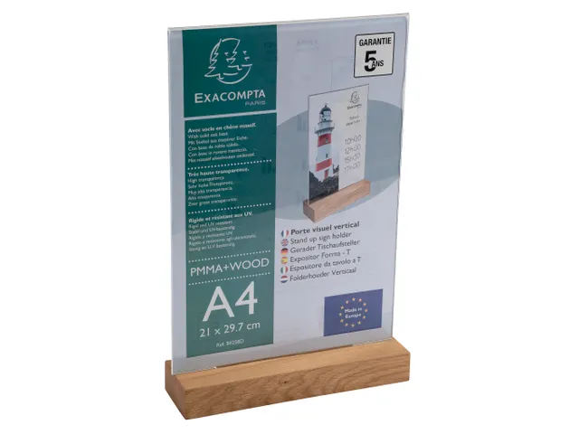 Folderhouder A4 vert icaal houten voet