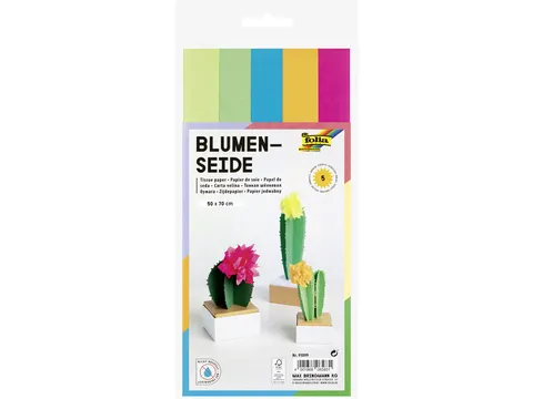 Zijdevloeipapier Folia 50x70cm 20gr neon assorti 5 vel