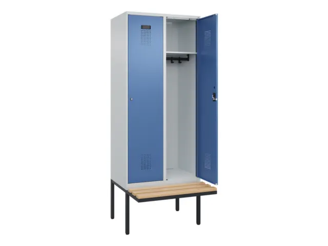 locker met bank,HxBxD 2120x800x815mm,2vak,vak B 400mm,cilinderslot