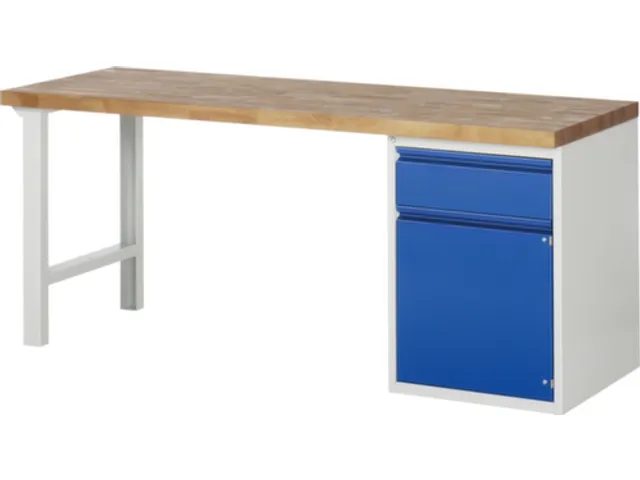 werkbank,RAL 7035/RAL 5010,HxBxD 890x2000x700mm,beukblad