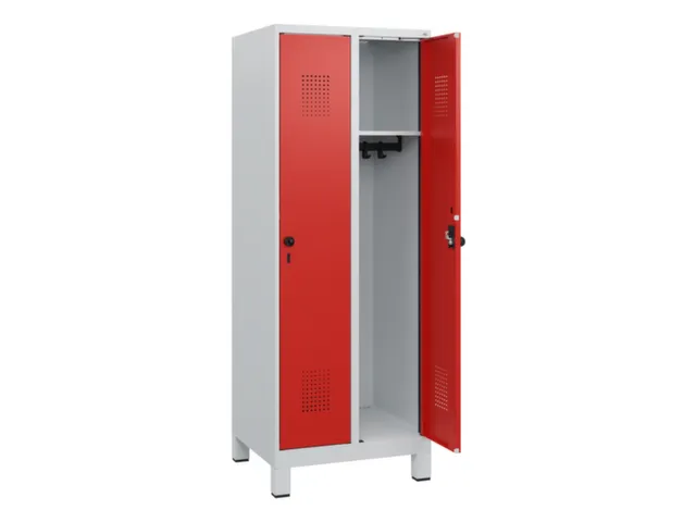 schoollocker,HxBxD 1630x600x500mm,2vak,vak B 300mm,draaigrendel,voeten