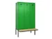 locker met bank,voor scheiding van kleding,HxBxD 2120x1200x815mm,3vak