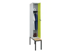 locker met bank,HxBxD 2120x300x815mm,1vak,vak B 300mm,draaigrendel
