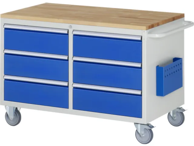 gereedschapswagen,HxBxD 795x1145x650mm,beukblad,draagverm. 450kg