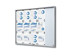 Vergrendelbaar notitiebord Indoor Slim 15xA4 met Schuifdeuren Zilver