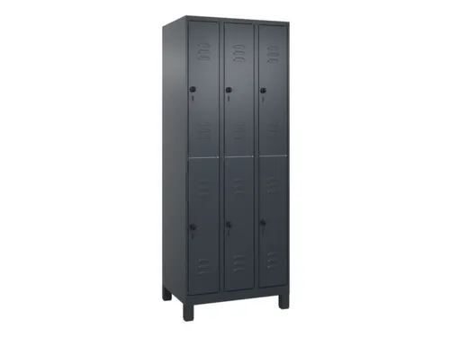 dubbeldekse locker,HxBxD 1950x750x500mm,3x2vak.,vak B 250mm