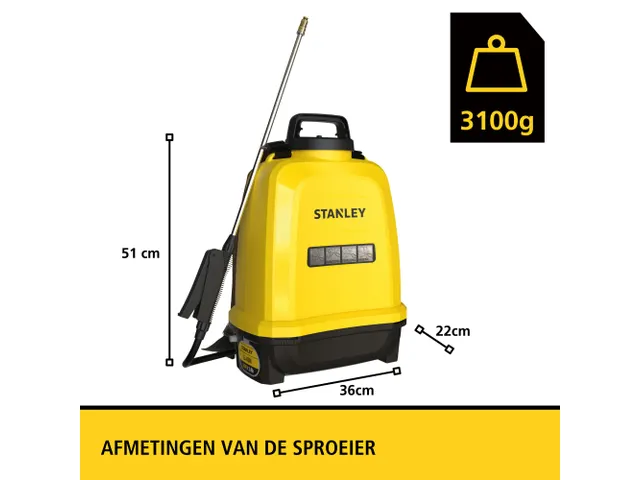 Stanley Druksproeier 12 Liter 14,4 V 2,0 Ah