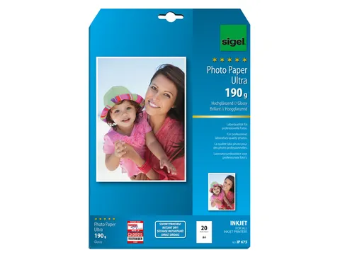 Inkjetfotopapier Sigel A4 Ultra 190 Gram Superwit 20 Vel H