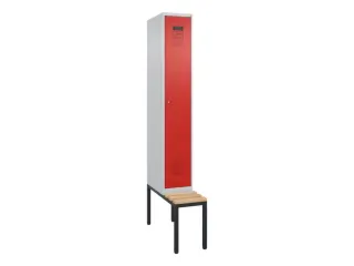 locker met bank,voor scheiding van kleding,HxBxD 2120x300x815mm,1vak - 2