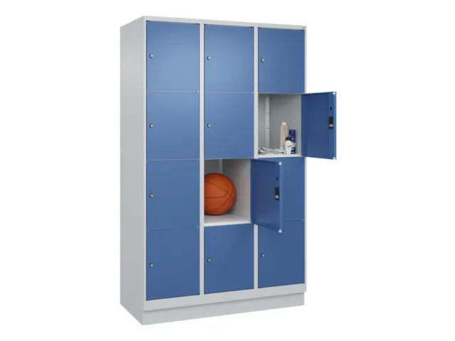 lockerkast,HxBxD 1950x1200x500mm,3x4vakken,vak B 400mm,cil.-slot