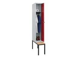 locker met bank,HxBxD 2120x300x815mm,1vak,vak B 300mm,draaigrendel