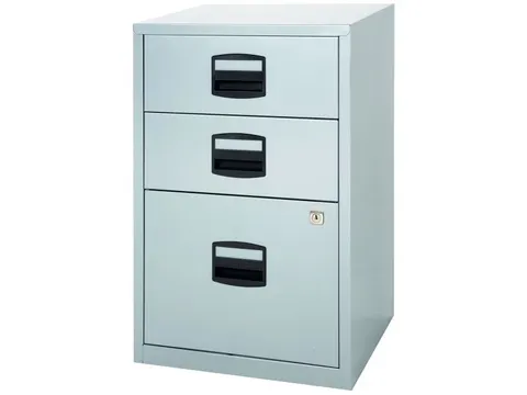 Ladekast 3 Laden (2 Laag 1 Hoog) Zilvergrijs