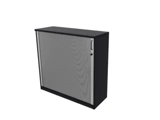 jaloeziedeurkast,HxBxD 1155x1200x445mm,2xhouten vloer,3 OH,CC-zwart - 1