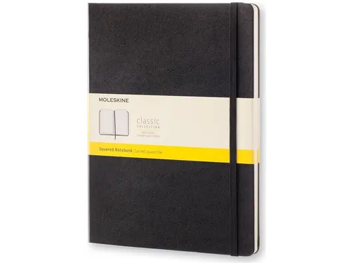 Notitieboek Moleskine XL 190x250mm ruit 5x5 hard cover zwart