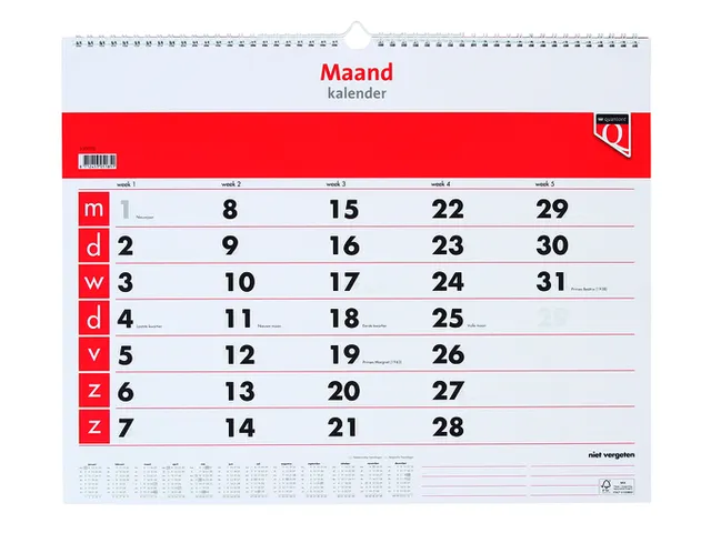 Maandkalender 2026 Quantore