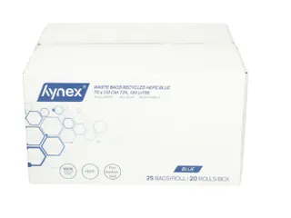 Afvalzak Hynex 70x110cm HDPE recycled T25 120L blauw rol à 25 stuks - 6