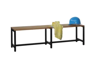 omkleedbank,LxD 1500x370mm,houten lijst beuken,onderstel RAL5010 - 1