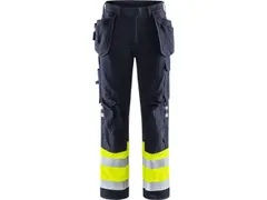Fristads 2074 werkbroek, fluo geel/marineblauw, maat 47, per stuk