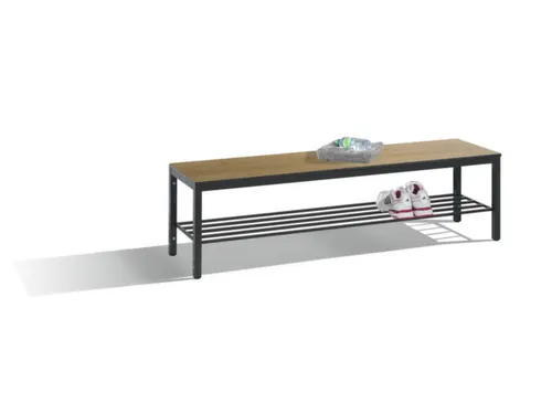 omkleedbank,HxLxD 438x1500x353mm,HPL eiken-sereno,frame staal RAL7021