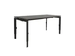 Bureau Linesto N4 hoogte instelbaar 180x80cm Logan eiken, poot Zwart