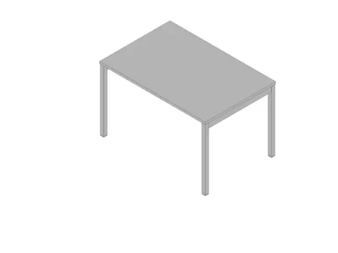 bureau HxBxD 730x1200x800mm blad grijs 4-voeten aluminium