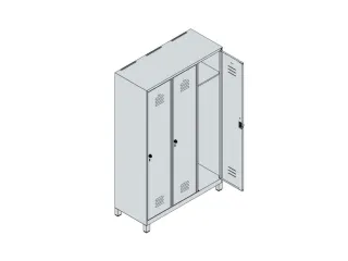 locker,HxBxD 1950x1200x500mm,3vak,vak B 400mm,cil.-slot,voeten - 3