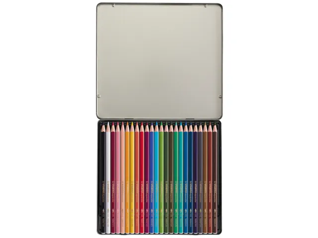 Kleurpotloden Stabilo Aquacolor 24Stuks Metalen Etui Assorti