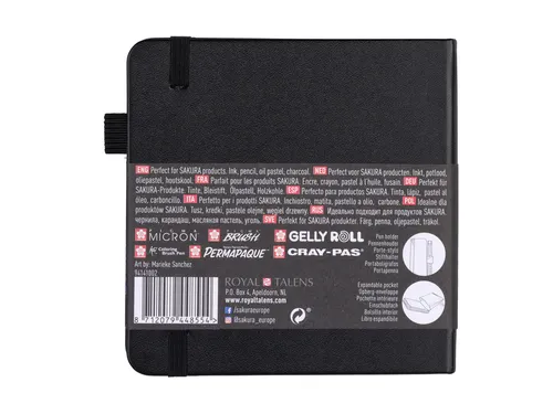 Schetsboek Sakura 80 zwarte vellen 140gr 120x120mm zwart