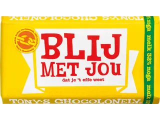 Chocolade Tony's Chocolonely reep 180gr melk noga "Blij met jou" - 3