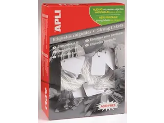 Apli 384 Draadetiketten 9x24mm Wit, doos 1000 stuks - 2