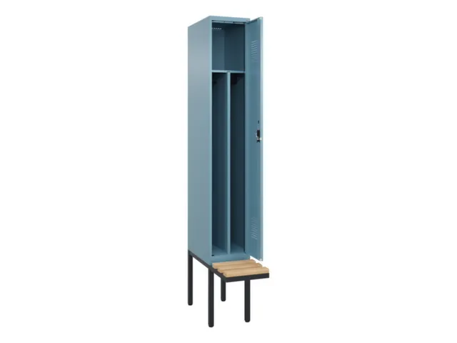 locker met bank,voor scheiding van kleding,HxBxD 2120x300x815mm,1vak