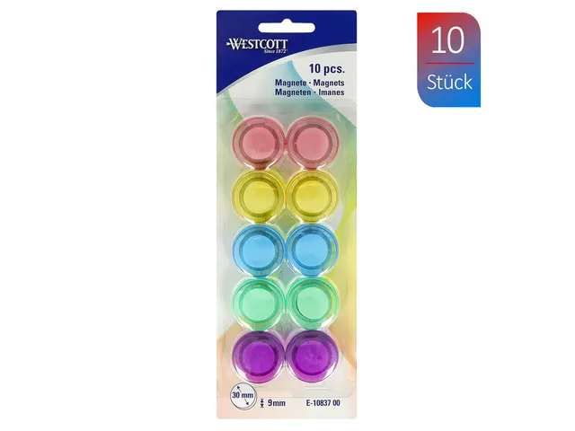 Magneet Westcott assorti pastel pak á 10stuks
