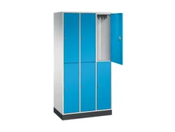 Dubbeldekse garderobekast,RAL 7035/RAL 5012,HxBxD 1950x920x500mm