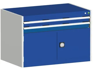 ladekast HxBxD 700x1050x750mm 2laden RAL7035 front RAL5010 - 2