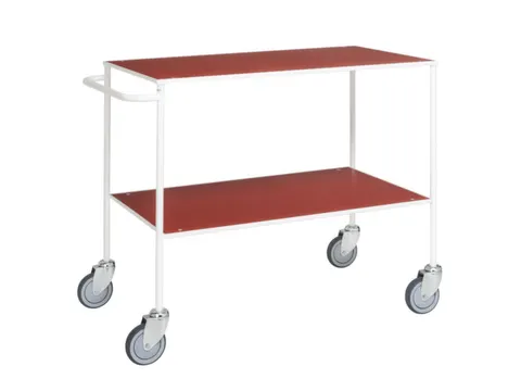 tafelwagen,draagverm. 150kg,2xstaalplaat,staaletage,wit,TPE-banden