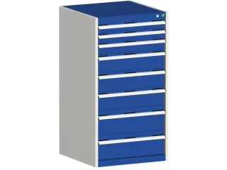 ladekast HxBxD 1200x650x650mm 8laden romp RAL7035 front RAL5010 - 1