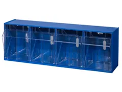 Assortimentsbak Hxbxd 210x600x172mm 4bakken Polystyreen Blauw