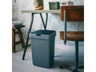 Afvalbak Delta klepdeksel 25 Liter grijs Zwart - 3