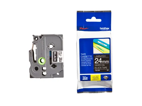 Labeltape Brother P-touch TZe-355 standaard 24mm wit op zwart
