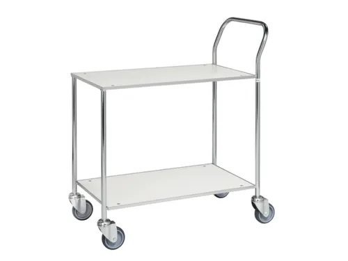 Tafelwagen,Draagverm. 150Kg,2Etage(S),Etage(S) Melaminecoating,Wit